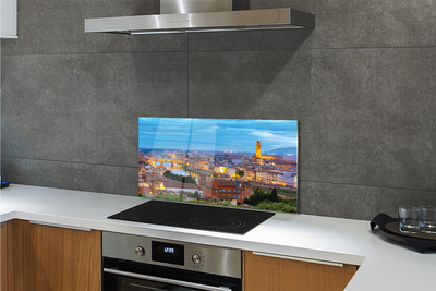 Painel de vidro Panorama do pôr do sol na Itália