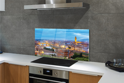 Painel de vidro Panorama do pôr do sol na Itália