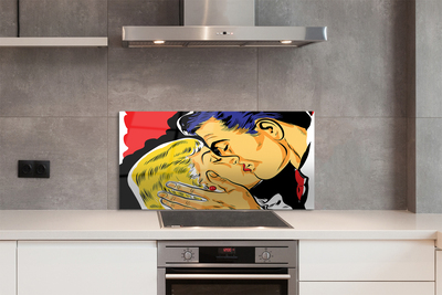 Painel de vidro As pessoas se beijam