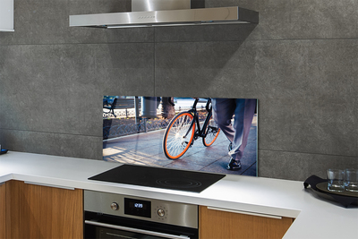 Painel de vidro Cidade das pernas de bicicleta