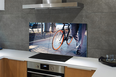 Painel de vidro Cidade das pernas de bicicleta