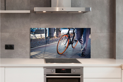 Painel de vidro Cidade das pernas de bicicleta