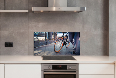 Painel de vidro Cidade das pernas de bicicleta