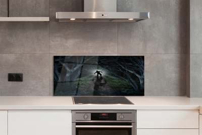 Painel de vidro Figura de árvore da floresta escura