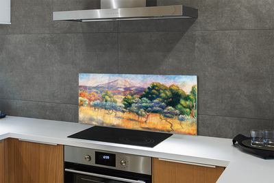 Painel de vidro Vista de outono pintada pela arte