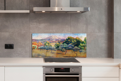 Painel de vidro Vista de outono pintada pela arte