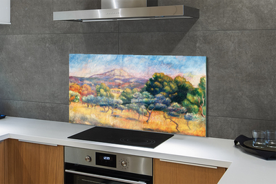 Painel de vidro Vista de outono pintada pela arte