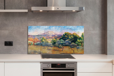 Painel de vidro Vista de outono pintada pela arte