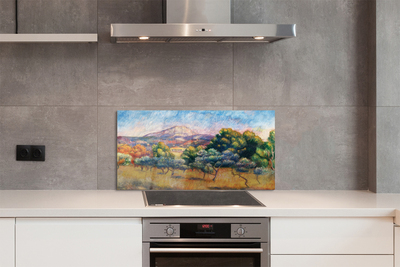 Painel de vidro Vista de outono pintada pela arte