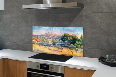 Painel de vidro Vista de outono pintada pela arte