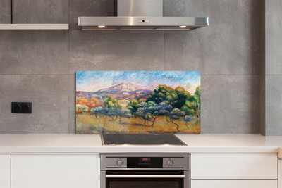 Painel de vidro Vista de outono pintada pela arte