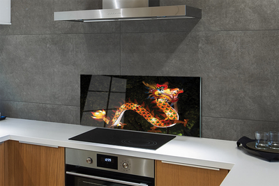 Painel de vidro dragão luminoso japonês