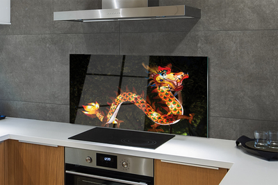 Painel de vidro dragão luminoso japonês