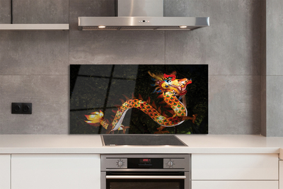 Painel de vidro dragão luminoso japonês