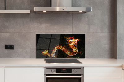 Painel de vidro dragão luminoso japonês