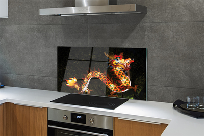 Painel de vidro dragão luminoso japonês