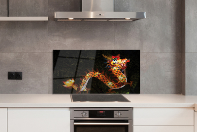 Painel de vidro dragão luminoso japonês