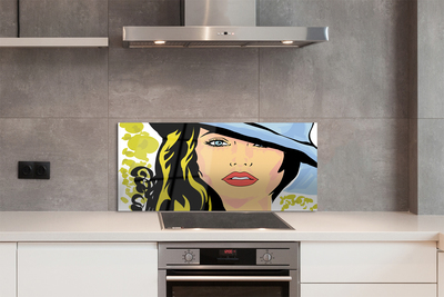 Painel de vidro Chapéu de mulher
