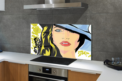 Painel de vidro Chapéu de mulher