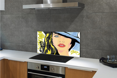 Painel de vidro Chapéu de mulher