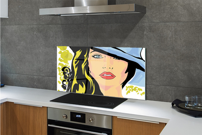 Painel de vidro Chapéu de mulher