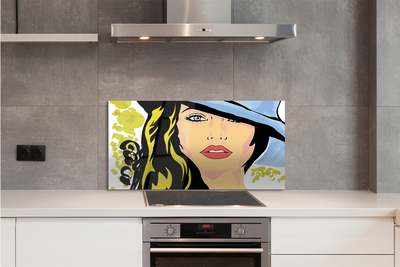 Painel de vidro Chapéu de mulher