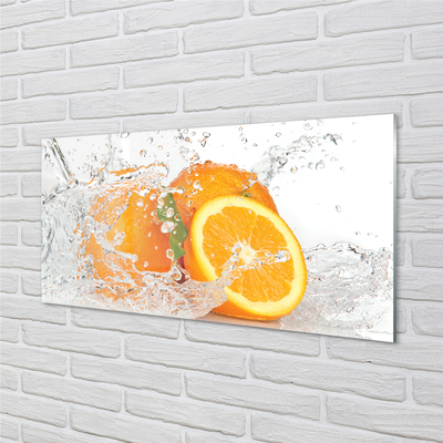 Painel de vidro Laranjas na água