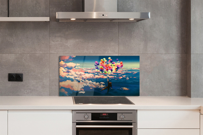 Painel de vidro Céu nuvens balões