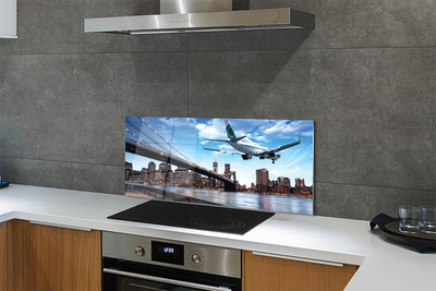 Painel de vidro Nuvens de cidade de avião