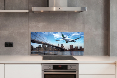 Painel de vidro Nuvens de cidade de avião