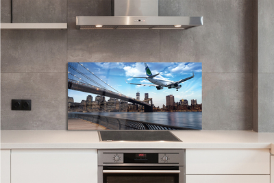 Painel de vidro Nuvens de cidade de avião