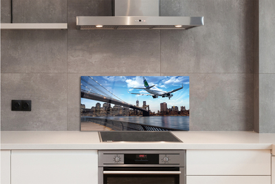 Painel de vidro Nuvens de cidade de avião