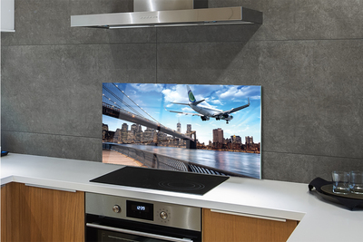 Painel de vidro Nuvens de cidade de avião