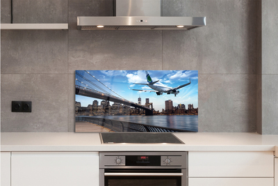 Painel de vidro Nuvens de cidade de avião