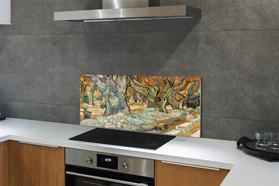 Painel de vidro Praça da cidade de arte abstrata