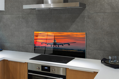 Painel de vidro Nuvens planas do pôr do sol