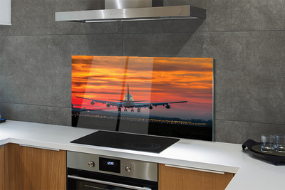 Painel de vidro Nuvens planas do pôr do sol