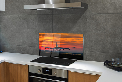 Painel de vidro Nuvens planas do pôr do sol