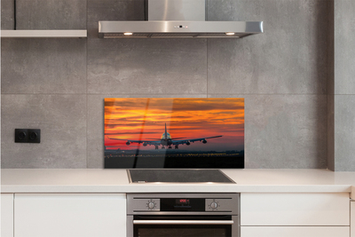 Painel de vidro Nuvens planas do pôr do sol