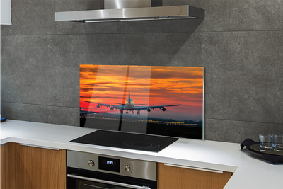 Painel de vidro Nuvens planas do pôr do sol