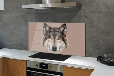 Painel de vidro Lobo Pintado