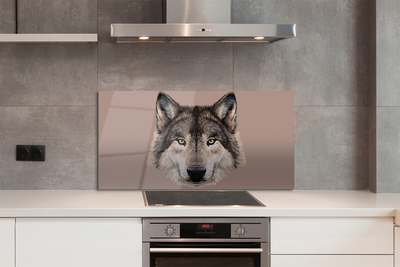 Painel de vidro Lobo Pintado