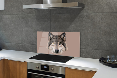 Painel de vidro Lobo Pintado