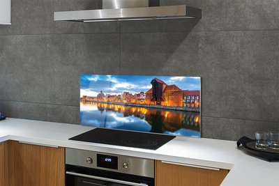 Painel de vidro Edifícios do Rio Gdansk