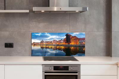 Painel de vidro Edifícios do Rio Gdansk