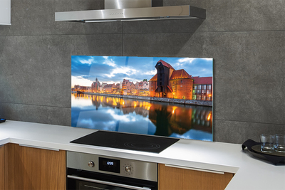 Painel de vidro Edifícios do Rio Gdansk