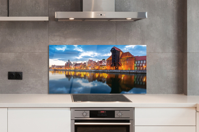 Painel de vidro Edifícios do Rio Gdansk