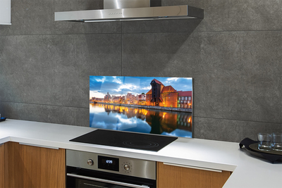 Painel de vidro Edifícios do Rio Gdansk