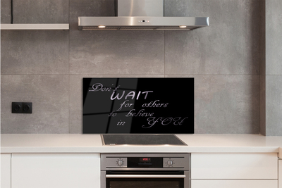 Painel de vidro Letras metálicas