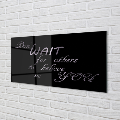 Painel de vidro Letras metálicas